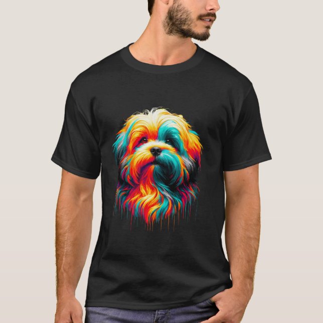 Drippande konst Lowchen Lowchens T Shirt (Framsida)
