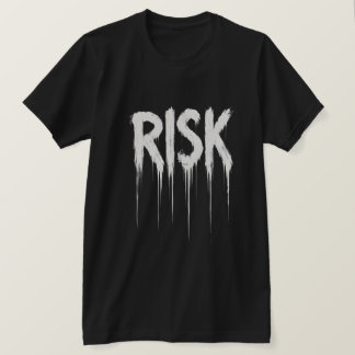 Drippande Målarfärg RISK Grunge Typografi Streetwe T Shirt