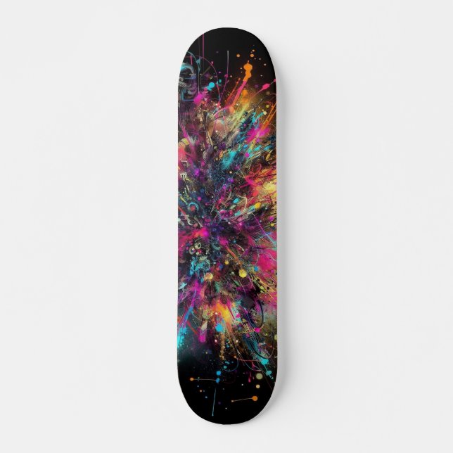 Drippeffekt i neonfärg Mönster Mini Skateboard Bräda 18,5 Cm (Framsida)