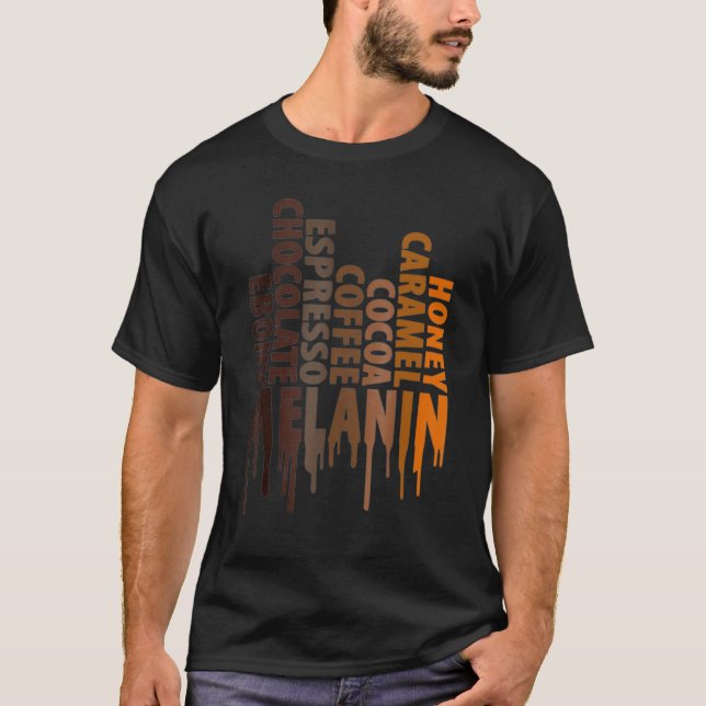 Drippin Melanin Pride Afro Queen Black History Mon T Shirt (Framsida)