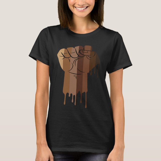 Drippin Melanin Women Men Africa Black History Mon T Shirt (Framsida)