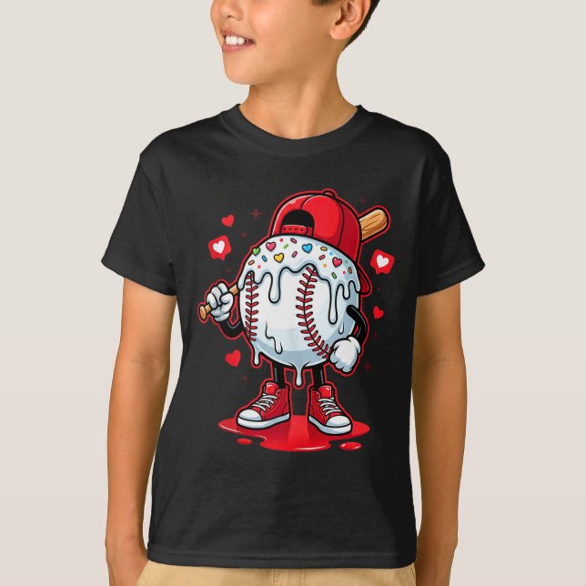 Dripping Baseball Drip Icecream Apparel Youth Boy  T Shirt (Framsida)