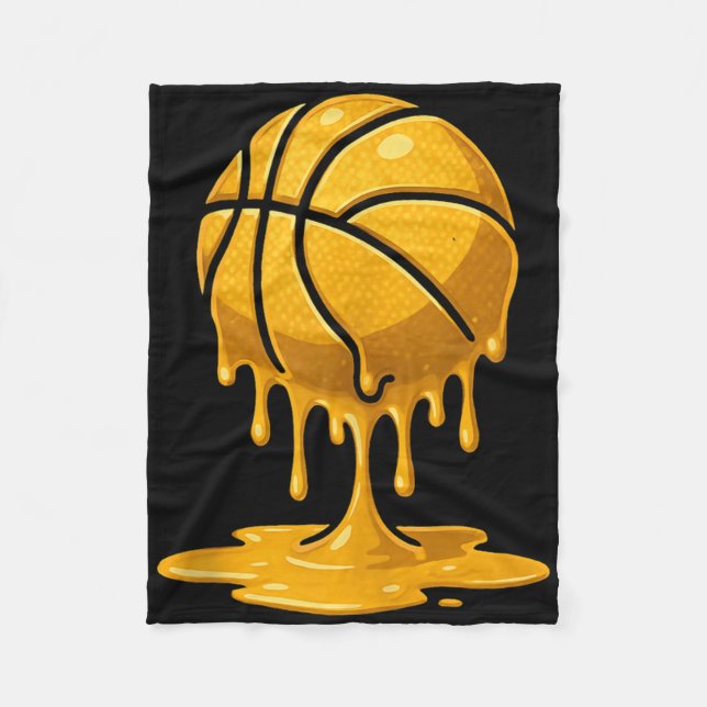 Dripping Gold Basketball Lovers Drip Basketball Yo Fleecefilt (Framsidan)