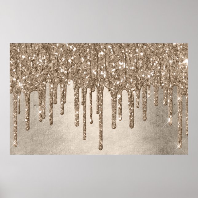 Dripping Gold Glitter | Elegant Champagne Melt Poster (Framsidan)
