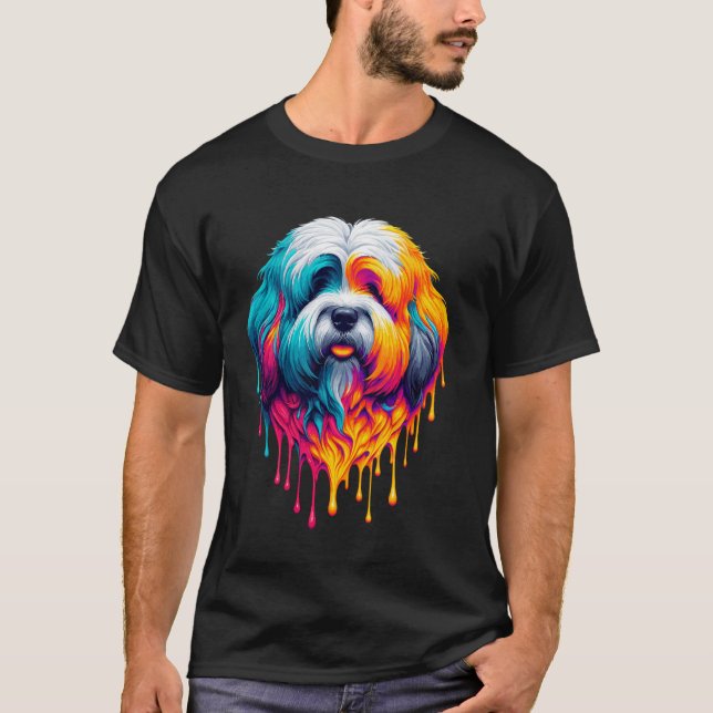 Dripping Paint Art Coton de Tulear T Shirt (Framsida)