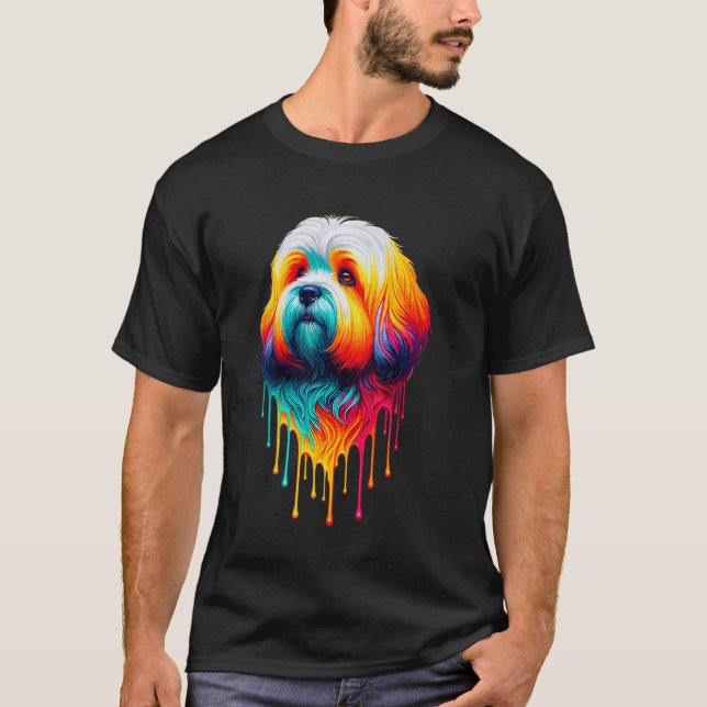 Dripping Paint Art Coton de Tulear T Shirt (Framsida)