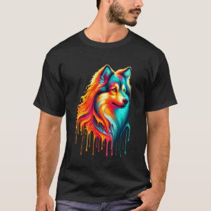 Dripping Paint Art Svensk Vallhund Västgötaspets T Shirt