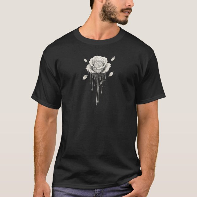 Dripping Rose Magical Mystic Beautiful Minimalisti T Shirt (Framsida)