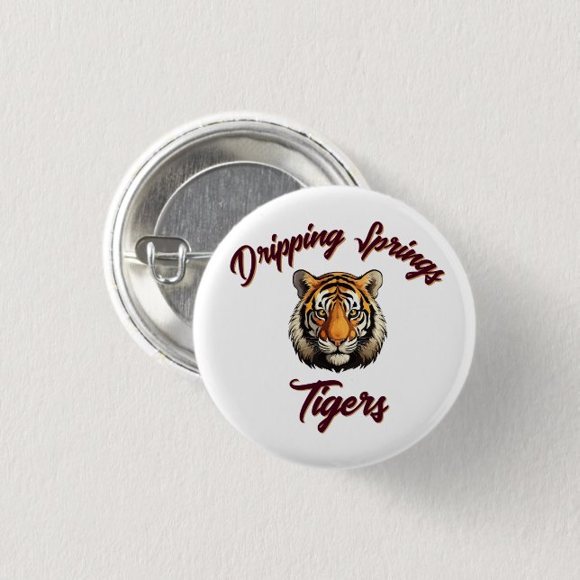 Dripping Springs Tigers School Spirit Pin Knapp (Framsida & baksida)