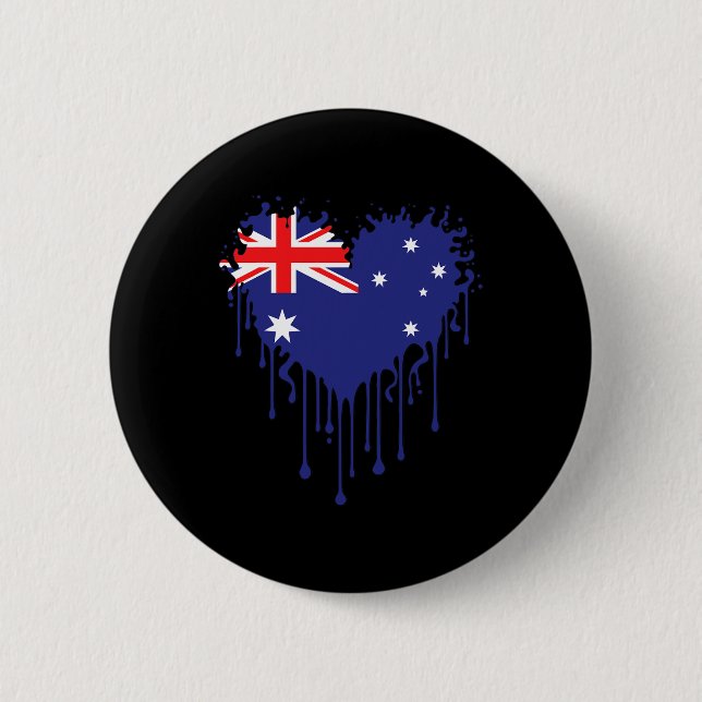 Drippings Heart Of Australia Flag Design For Stolt Knapp (Framsida)