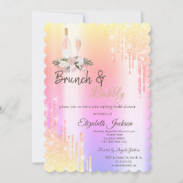 Drips Brunch & Bubbly Ombre Bröllopsdusch Inbjudningar