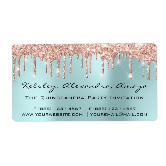 Drips  Ro Möhippa Sweet 16th Quinceanera VIP Fraktsedel (Framsidan)