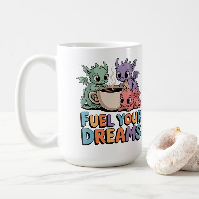 Driv Dina Drömmar Drakar Kaffemugg (Med munk)