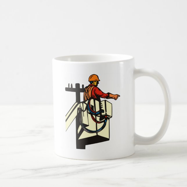 Driva linjearbetareelektrikerarbetaren kaffemugg (Höger)