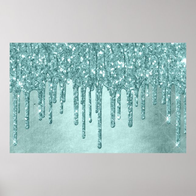 Driva Luxe Glitter | Mint Teal Smälter Pour Poster (Framsidan)