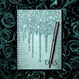Driva Luxe Glitter Monogram för färgad måltid Anteckningsbok