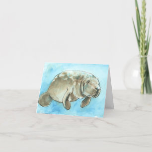 "Driva manateen", ett manateehälsningkort Kort