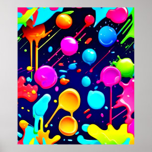Driva Neon Bläck Aesthetic Poster