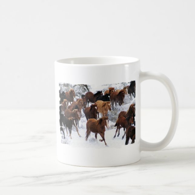 Drivande vildhästar kaffemugg (Höger)