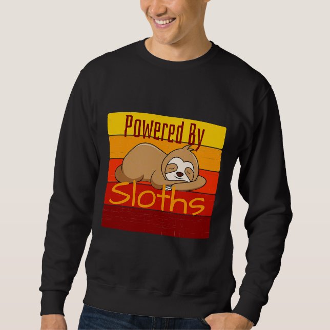 Drivbara fack Kute Sleeping Nap Sloth Lång Ärmad Tröja (Framsida)