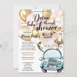 Drive by Baby Shower for BOY | Safari Friends Inbjudningar