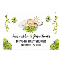 Drive by Baby Shower Jungle Vilda djur