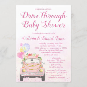 Drive By Covid Baby Shower Inbjudningar