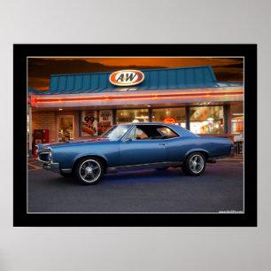 Drive-in- affisch 1967 för Pontiac GTO muskelbil