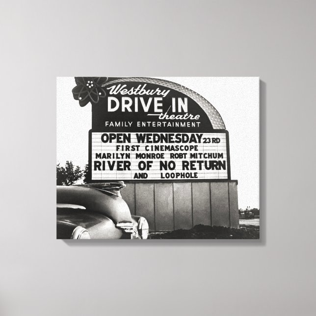 Drive-In Biograf, 1954 Canvastryck (Framsida)