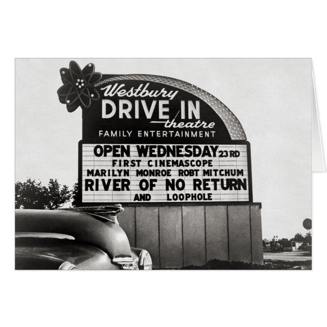 Drive-In Biograf, 1954 Hälsningskort (Framsidan Horizontal)