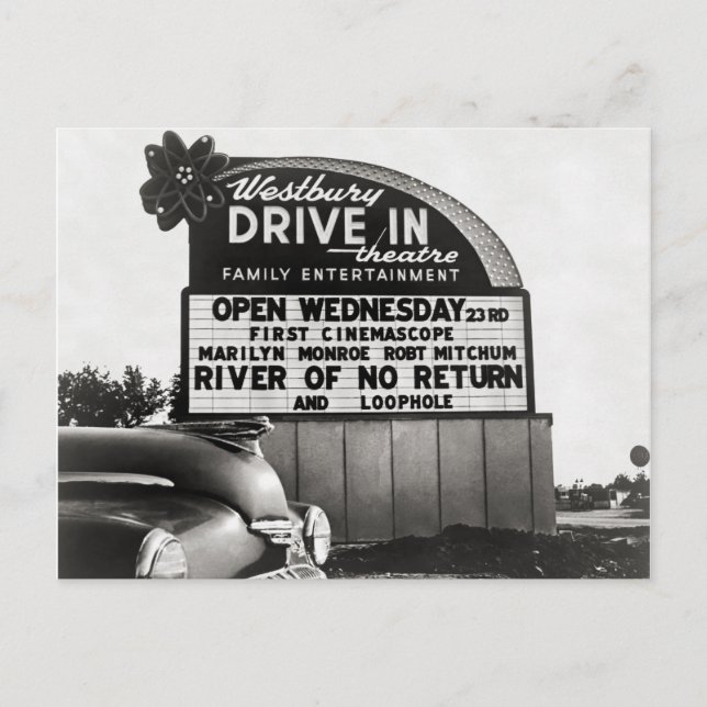 Drive-In Biograf, 1954 Vykort (Framsida)
