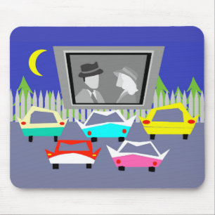 Drive-in- film Mousepad för liten stad Musmatta