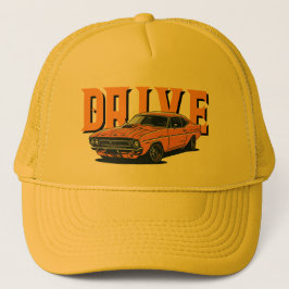 DRIVE – Orange Vintage Car Cap Keps