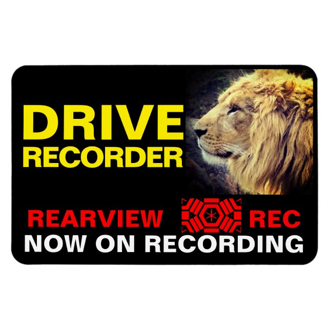 DRIVE RECORDER Varningsplåt (LION) Magnet (Horisontell)