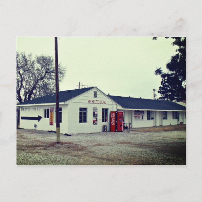 Drive-thru Spritbutik i Kingman Kansas Vykort (Framsida)
