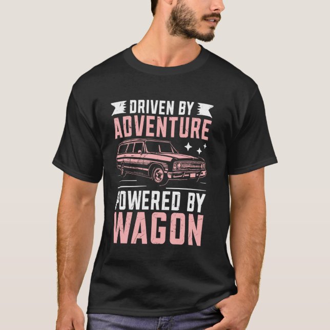 Driven av äventyr Driven av vagn T Shirt (Framsida)