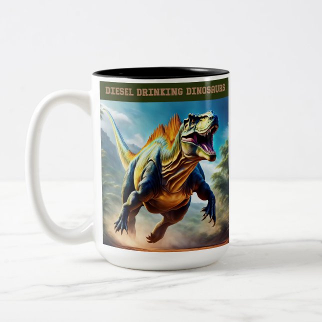 Driven av diesel Två-Tonad mugg (Vänster)