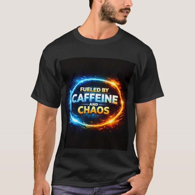 Driven av koffein herr t-shirt (Framsida)