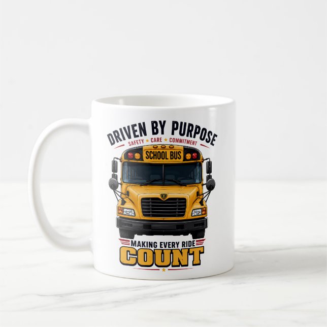 Driven By Purpose Skolbussförare Mugg (Vänster)