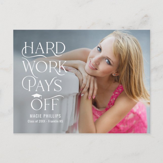 Driven Grad Editable Färg Studenten vykort (Framsida)