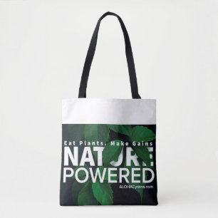 Driven natur. Äta växter. Gör Gains. Tygkasse