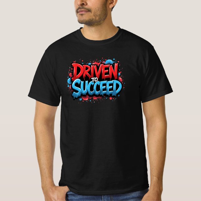 Driven till framgångsrik - Graffiti Car Enthusiast T Shirt (Framsida)