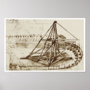 Driven Treadmill gräva maskinen, Da Vinci Poster