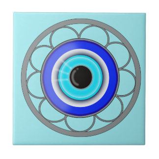 Driver tillbaka det onda ögat för blått negativ kakelplatta