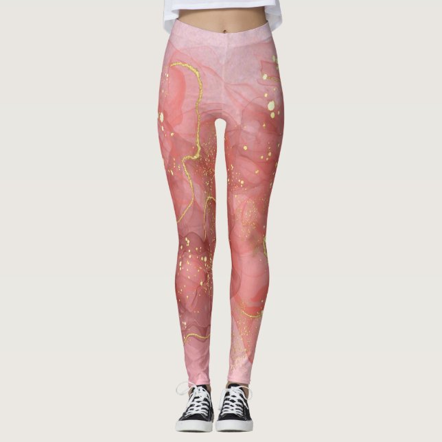 Drivfjädring för  Glitter vid ro Guld Leggings (Framsida)
