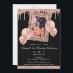 Drivfoto för Ro Guld och Svarta Glitter Ram Inbjudningar<br><div class="desc">Den här inbjudan till Drip Photo Ram är perfekt för födelsedagar,  bachelorette,  duschar och mycket annat i Ro och Guld och Svarta Glitter! Roligtens utformning kommer säkert att wow dina gäster!</div>