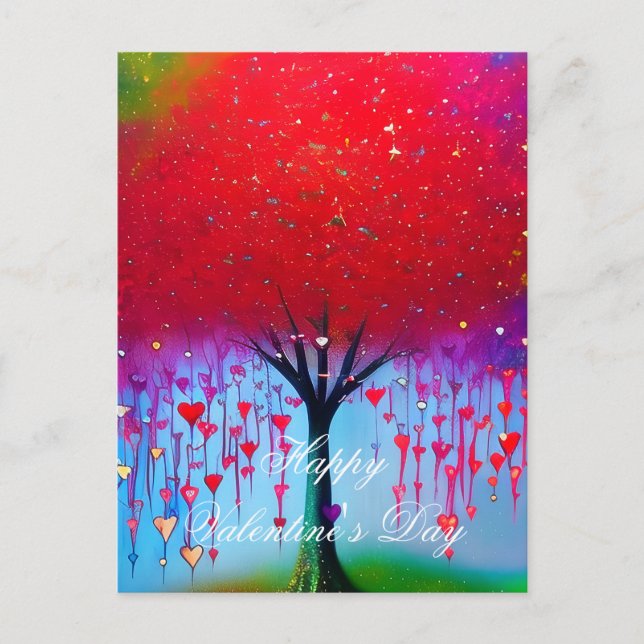 Drivhjärtan träd valentin vykort (Framsida)
