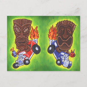 Drivin Tikis Postcard Vykort