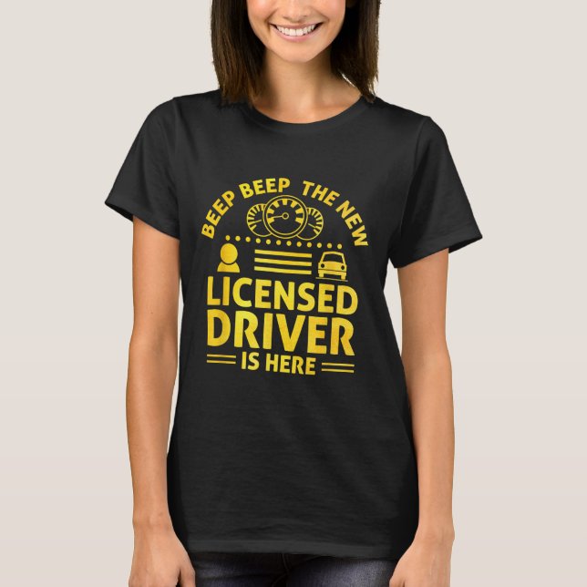 Driving License Ped New Driver Permit Driving Scho T Shirt (Framsida)