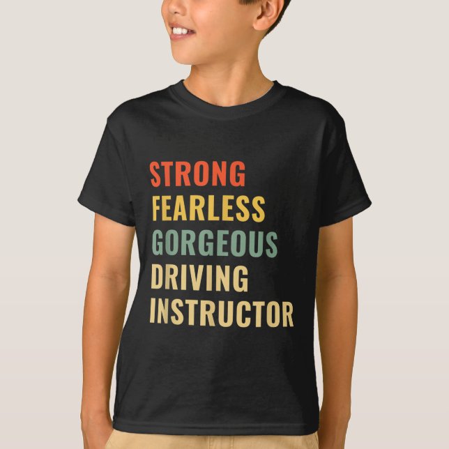 Driving School Teacher Driving Instructor  T Shirt (Framsida)